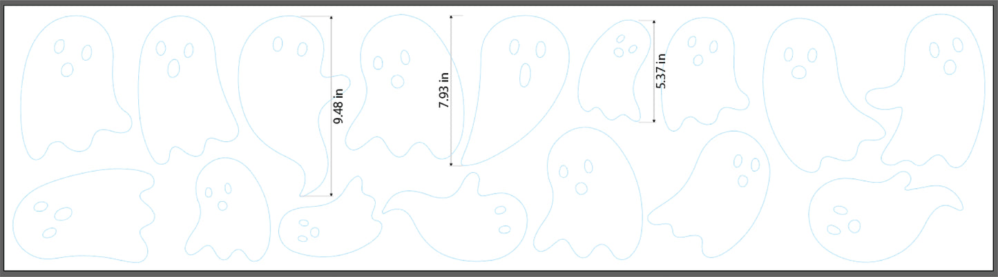 Ghosts Static Cling Set - Renter Friendly! No Adhesive!