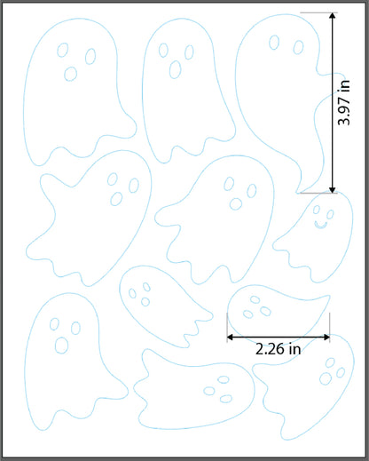 Ghosts Static Cling Set - Renter Friendly! No Adhesive!